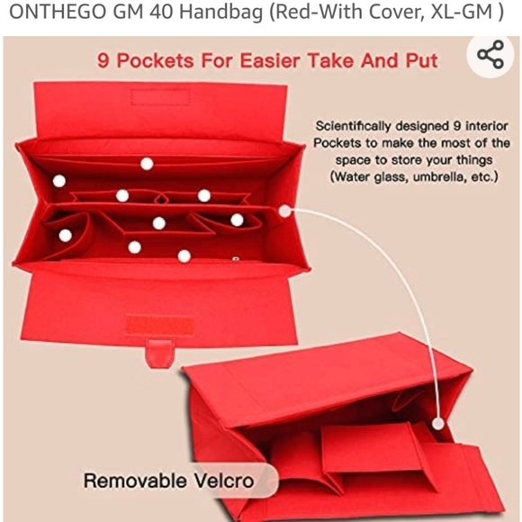 ❗️SOLD❗️2×🎉HP🎉Louis Vuitton Denim Damier Monogram Blue Rouge Onthego GM - Picture 13 of 16